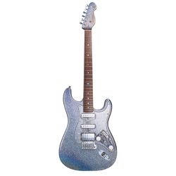 Mooer MSC50 Pro Magic Crystal  электрогитара с чехлом, форма стратокастер, HSS, цвет серебрянный