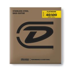 Dunlop DBFS40100S Stainless Steel Flatwound (Уценка)  струны для бас-гитары, 40-100, Short, 30"-31"