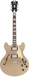 D'Angelico Premier DC Desert Gold  полуакустическая гитара, форма ES-335, цвет золотой