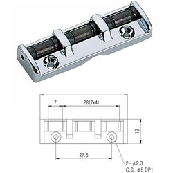 Samwoo RN001-CR  Роликовый порожек 43х12 мм, хром