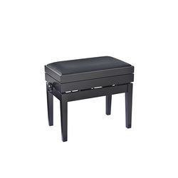 K&M 13955-100-20  банкетка для пианиста с отсеком для нот, бук, черная матовая, велюр, 515-615 мм