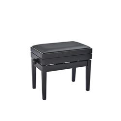 K&M 13956-200-20  банкетка для пианиста с отсеком для нот, бук, черная матовая, кожзам, 515-615 мм