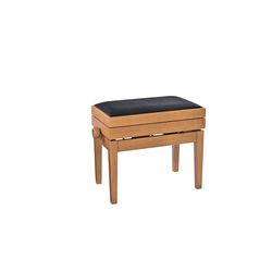 K&M 13957-100-25  банкетка для пианиста с отсеком для нот, бук, нат.матовый лак, велюр, 515-615 мм