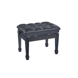 K&M 13965-200-21  банкетка для пианиста, бук, черный глянец, черный кожзам с тиснением, 490 - 590 мм