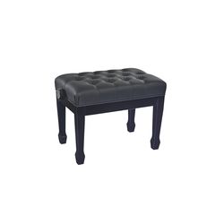 K&M 13982-200-21  банкетка для пианиста, бук, черный глянец, черный кожзам с тиснением, 460 - 560 мм