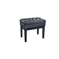 K&M 13986-200-21  банкетка для пианиста, бук, черный глянец, черный кожзам с тиснением, 510 - 610 мм