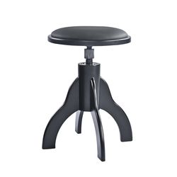 K&M 13850-200-20  стул для пианиста круглый, черный, кожзам, поворотный шпиндель 485 - 625 мм